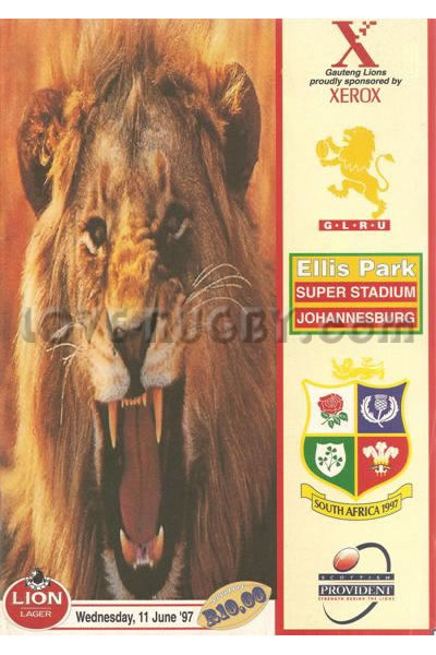 1997 Golden Lions v British Lions  Rugby Programme